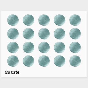 Stickers spa Blue Script Double Monogramme cire Sc