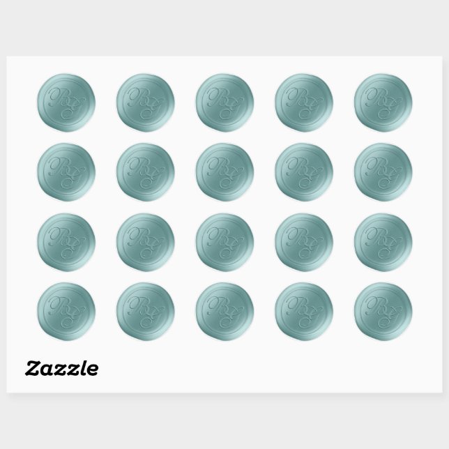 Stickers spa Blue Script Double Monogramme cire Sc (Feuille)