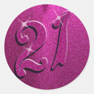 Stickers Sparkle 21e Anniversaire Rose