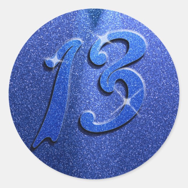 Stickers Sparkle Blue 13e anniversaire (Devant)