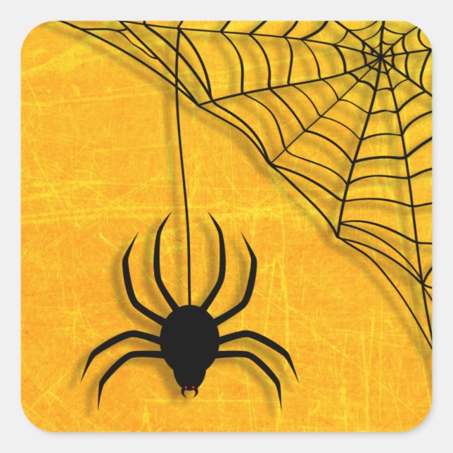 Stickers Spider Web Halloween noir et orange (Devant)