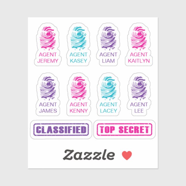 Stickers Spy Party d'empreintes digitales personna (Feuille)