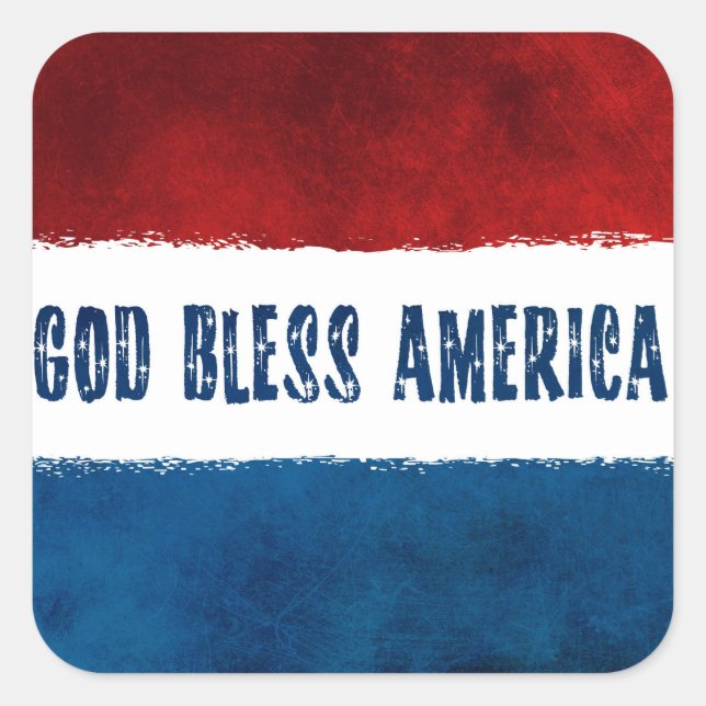 Stickers Square AMERICA BLESS (Devant)