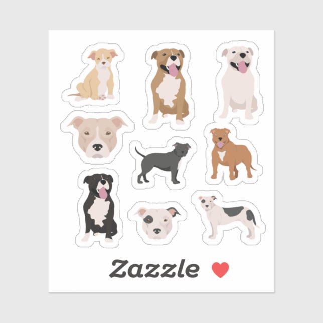 Stickers Staffordshire Bull Terrier (Feuille)