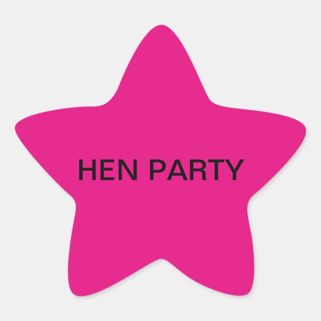 Stickers Star Rose Hen Party (Devant)