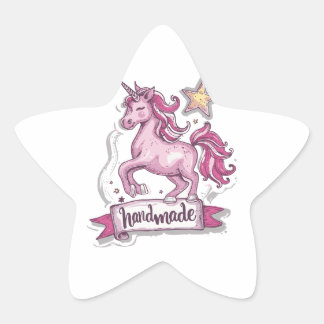 Stickers Star Unicorn et l'inscription,, Handmad