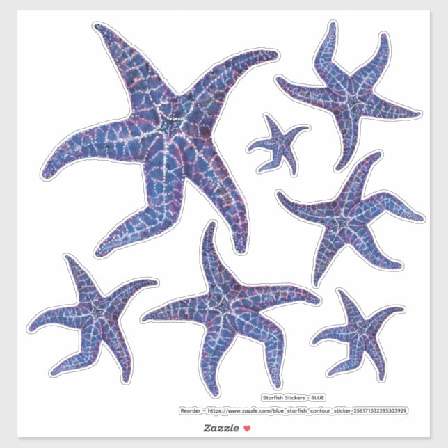 Stickers Starfish - BLEU (Feuille)