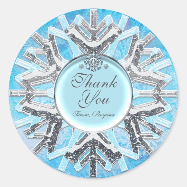 Stickers Stickers Snowflake de glace gelée hiver W (Devant)