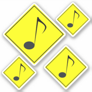 Stickers Style Symbole Silly Musical Note