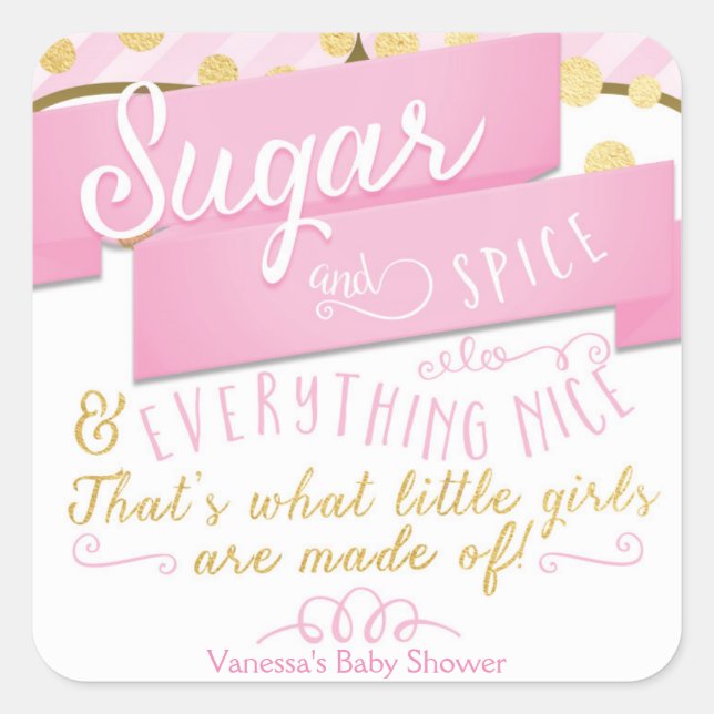 Stickers Sucre & Épice Rose & Or Striped Faveur (Devant)