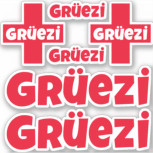 Stickers suisse Hello Gruezi Die-Cut
