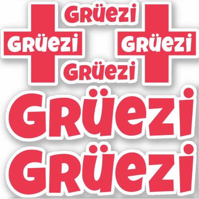 Stickers suisse Hello Gruezi Die-Cut (Devant)