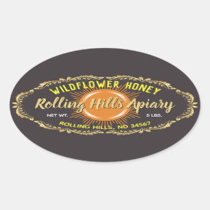 Stickers Sunburst Fleur sauvage Honey Jar