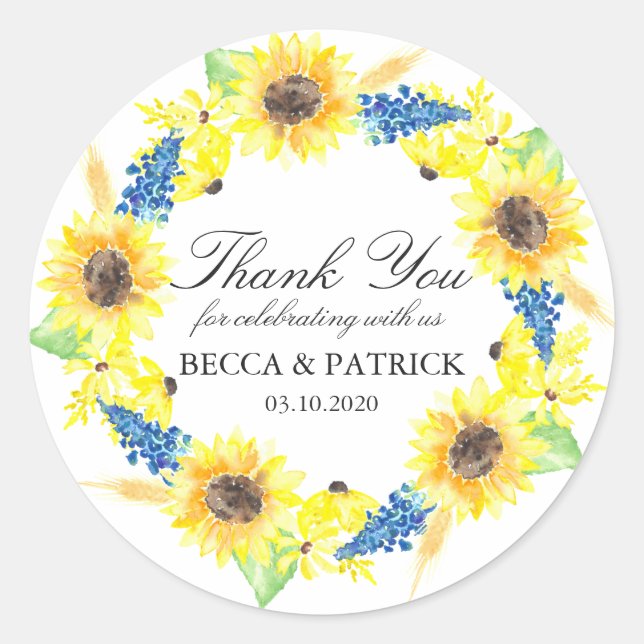 Stickers Sunflower Summer Wedding (Devant)