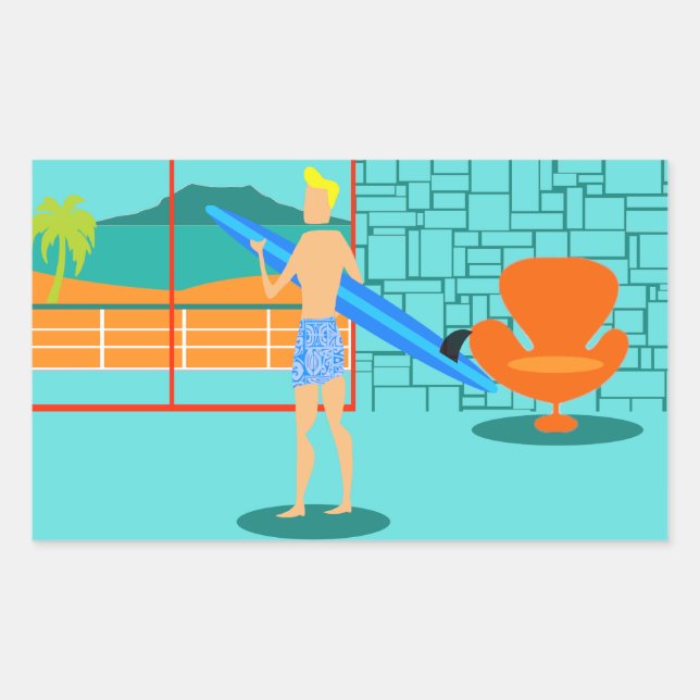 Stickers surfeurs rétro (Devant)