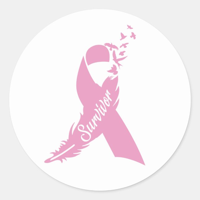 Stickers Survivant du Ruban du cancer du sein (Devant)