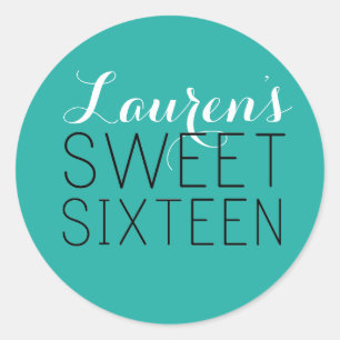 Stickers Sweet 16 Favor personnalisés
