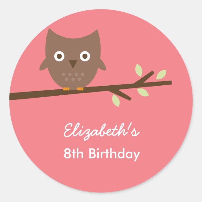 Stickers Sweet Owl Favor (Rose) (Devant)