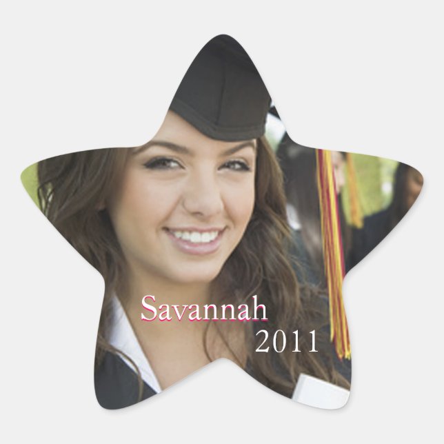 Stickers Sweet sixteen photo Black Star Graduation (Devant)