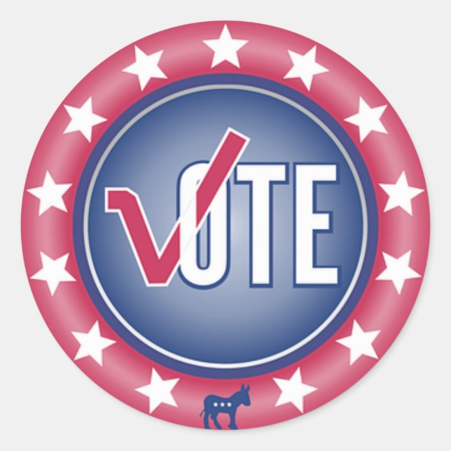Stickers Symbole d'âne du démocrate du vote patrio (Devant)