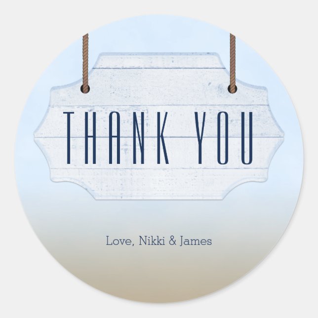 Stickers Symbole de bois blanc Mariage de plage Fa (Devant)