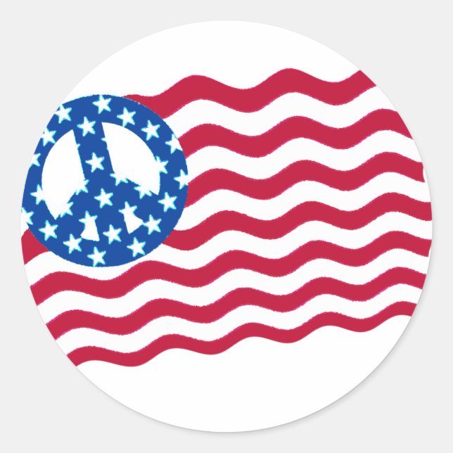 Stickers Symbole de Paix du drapeau américain (Devant)