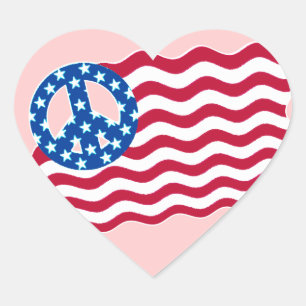 Stickers Symbole de Paix du drapeau américain