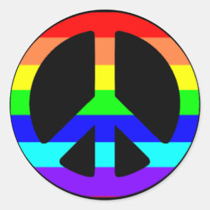 Stickers Symbole de Paix gay pride (texte facultat