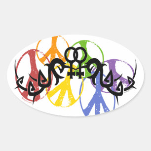 Stickers Symboles de paix lesbiennes tribales