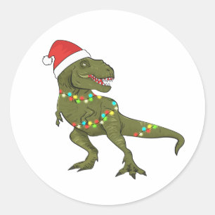 Stickers T-Rex Père Noël Dinosaure de Noël de Noël