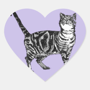 Stickers Tabby Cat Stickers Purple Cute Cats Ensem