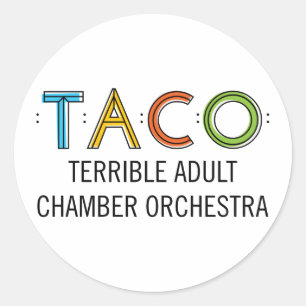 Stickers TACO 1 1/2" Classic Round (20), brillant