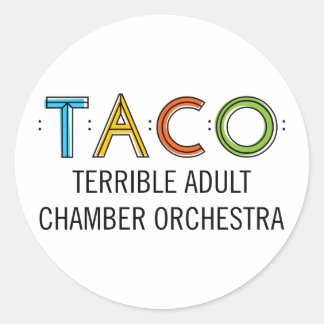 Stickers TACO 1 1/2" Classic Round (20), brillant