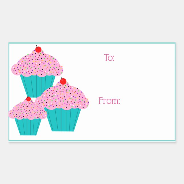 Stickers Tag Birday Cupcakes (Devant)
