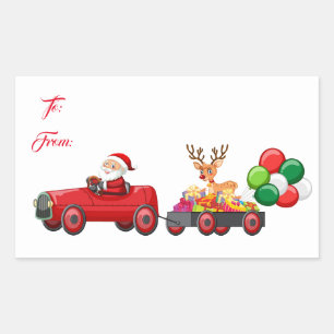 Stickers Tag Cadeau Père Noël