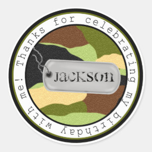 Stickers Tag Chien de Camouflage de l'armée