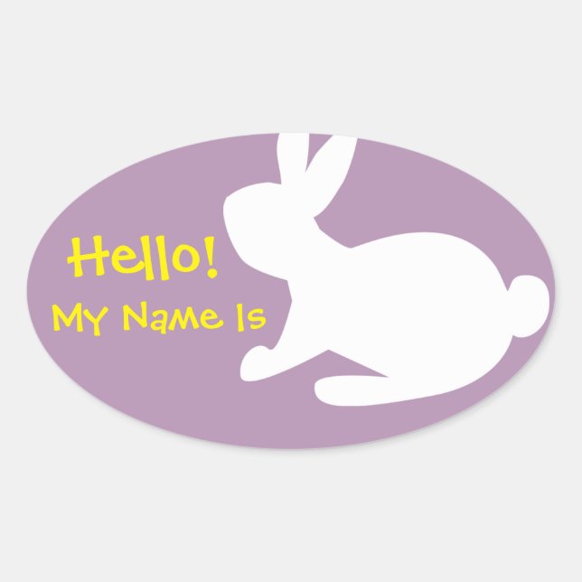 Stickers Tag Nom Bunny Crouching (Devant)
