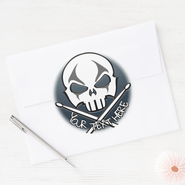 Stickers tambour Stickers Rock & Roll Personnalisé (Enveloppe)