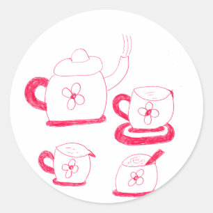 Stickers Tea Time Round