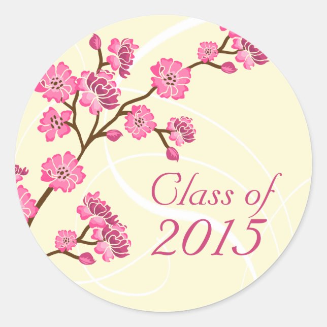 stickers tendance design cerise fleurie graduée (Devant)