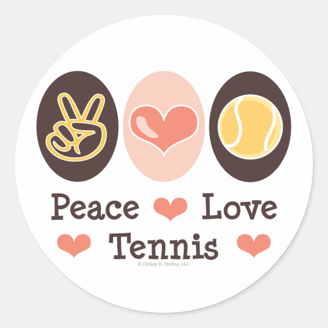 Stickers Tennis Peace Love (Devant)
