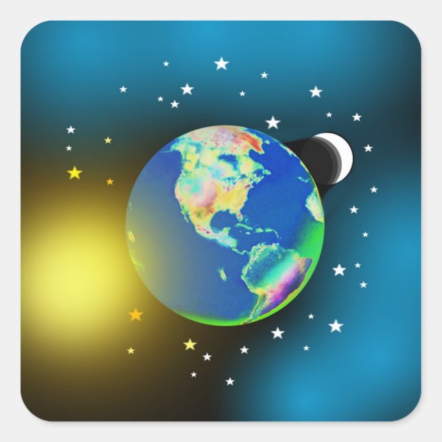Stickers Terre, Soleil et Lune (Devant)