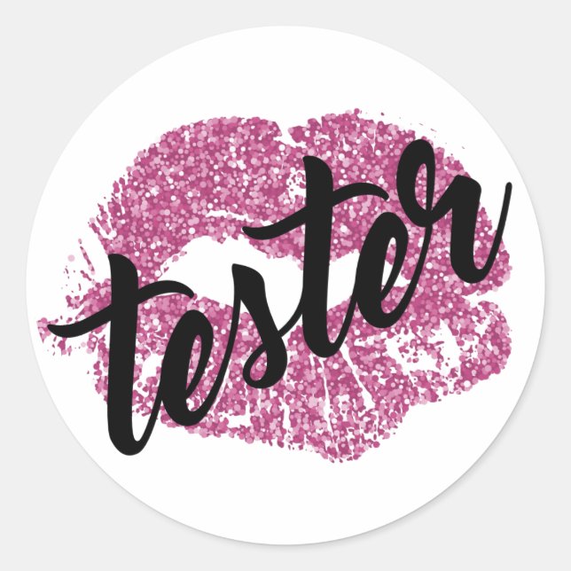 Stickers Tester Parties scintillant rose (Devant)