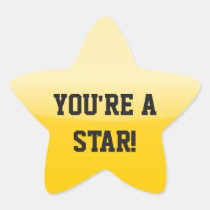 Stickers texte personnalisé Bright Yellow Gold Sta