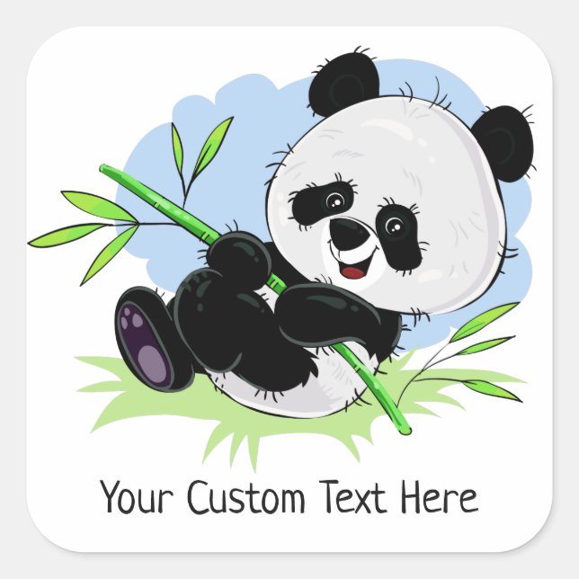 stickers texte personnalisé Cute Panda (Devant)