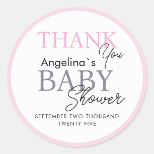 Stickers thank you for baby shower.