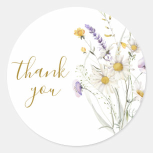 Stickers Thank You for present Wildflowers