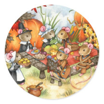 Stickers Thanksgiving Mice - Mignons