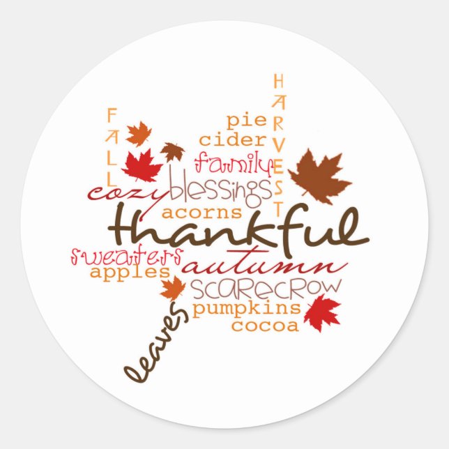 Stickers Thanksgiving/Typographie (Devant)