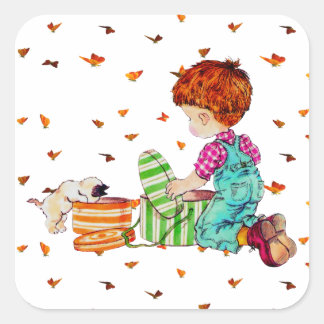 Stickers The boy and the dog